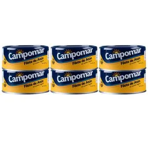 Filete de Atún CAMPOMAR en Aceite Vegetal Lata 150g Paquete 6un